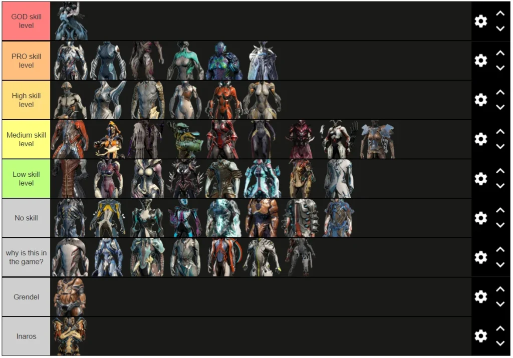 Comparison of Warframe melee weapon categories: swords, polearms, dual swords, gunblades.