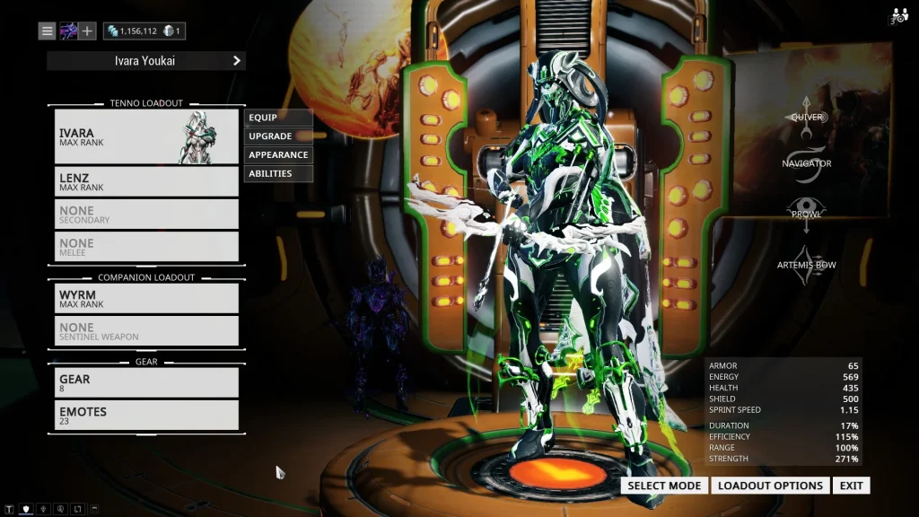 Ivara using Prowl ability to remain invisible during Spy mission.