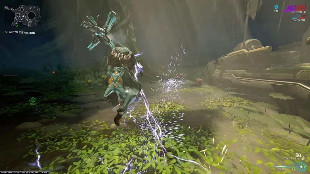 Volt featured in best warframes for beginners casting Discharge to stun enemies.