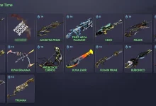 Warframe Primary Weapon Tier List 2025 chart comparing top rifles, shotguns, and bows.